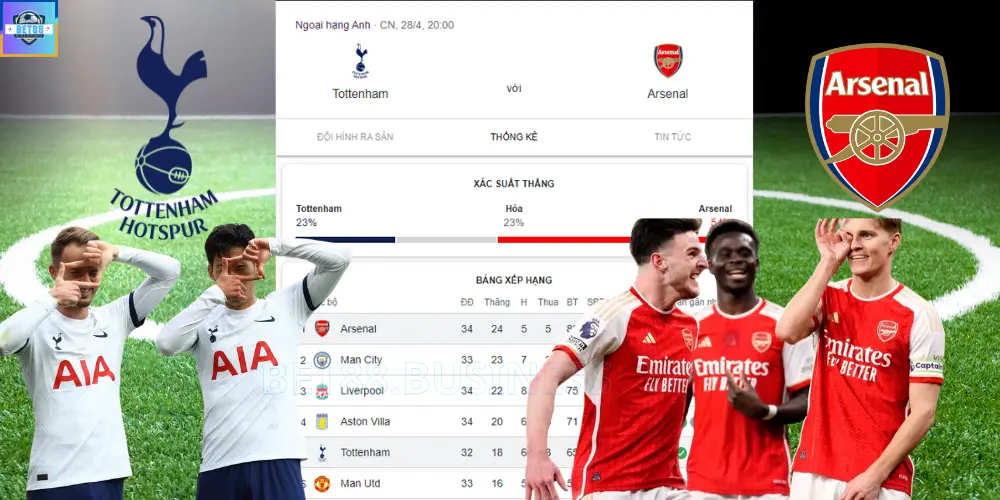 SOI KÈO BÓNG ĐÁ TRẬN TOTTENHAM VS ARSENAL NGOẠI HẠNG ANH