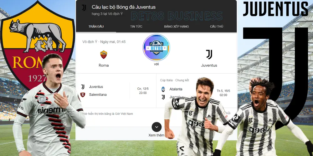 SOI KÈO JUVENTUS VS AS ROMA SERIE A 01:45