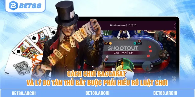 Bảng thuật ngữ Baccarat gồm Player, Banker, Tie, Natural, Shoe và Roadmap
