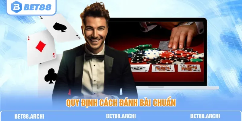 Minh hoạ cách chia bài và luật đánh trong game Tá Lả nhiều người